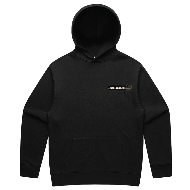 Lighter Pocket Print Black Hoodie